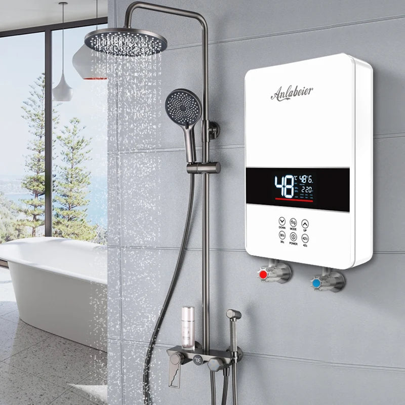 Instant Shower 6000W 220V Electric Bathroom Water Heater Tankless Design Fast Heat Hot Water Heaters