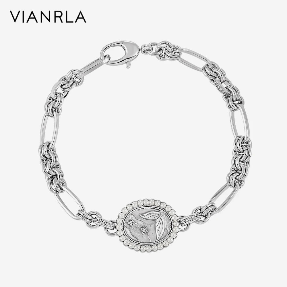 VIANRLA Retro Bracelet 925 Sterling Silver Jewelry Drop Shipping Free Laser Logo