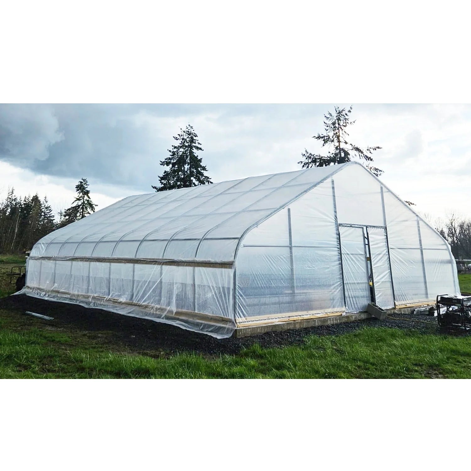 Commercial Single-Span PE Agricultural Tomato Greenhouses Large Gothic Hot Dip Galvanized Steel Frame Plastic Film