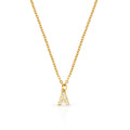 Chris April in Stock PVD Gold Plated 316L Stainless Steel Alphabet Letter Zircon Pave Pendant Charm Necklace