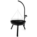 Premium Outdoor Steel BBQ Grill Tripod Fire Bowl with Swivel Grill and Grate Fire Pit for Outdoor Activities