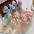 Early Spring Super Fairy Large Bow Ribbon Top Clip Hairpin Candy Colored Hair Accessories Girls Sweet Fabric Ponytail