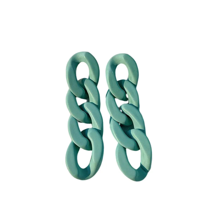 Wholesale Korean Fine Jewelry Design Acrylic Chain Fashion Jewelry Earrings Flower Drop Earrings