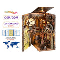 3D Wooden Puzzle Book Nook Kit Hamaileon LED Light Dollhouse Bookshelf Decor Exclusive Adult DIY Toy