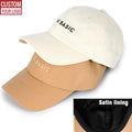 Adjustable 6-Panel Unstructured Silk Satin Lined Baseball Dad Hat Cap With Custom Embroidered Logo for Women