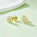 Factory Price Men's 18K Gold Plated 925 Sterling Silver Moissanite Hip Hop Screw Back Earrings