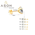 Ason Jewelry Multi Size Gold Plated Round White Diamond Stud Earrings Stainless Steel Stud Earrings