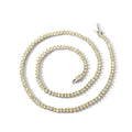 BC106 3mm Brass Setting CZ 3 Prong Tennis Chain Necklace Silver Color Yellow Zircon Women Necklace