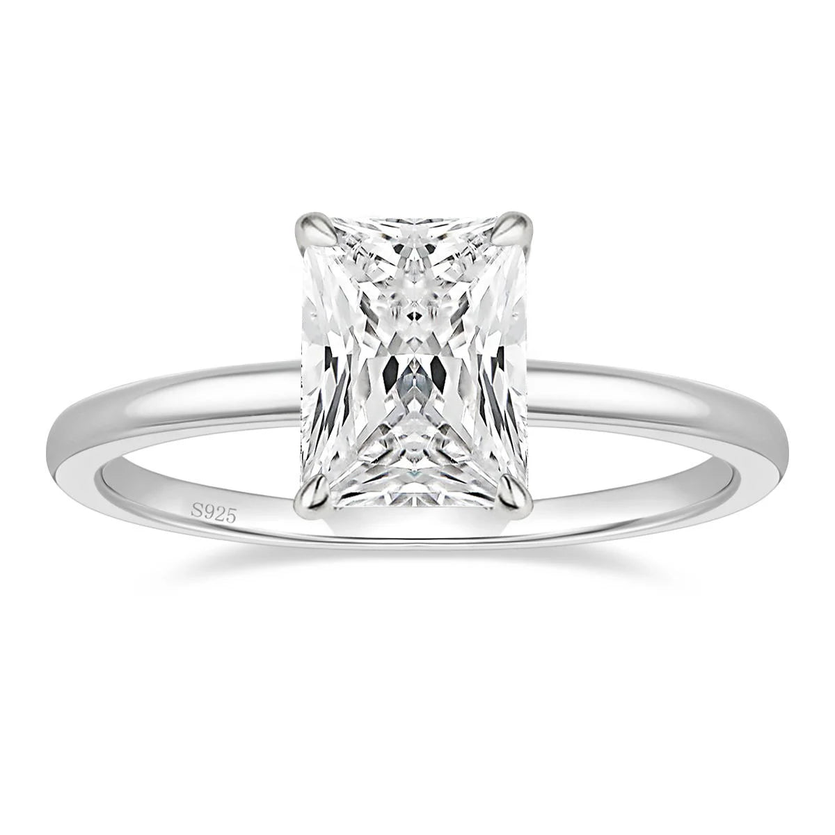 OAHLAN Wholesale Fine Jewelry VVS Moissanite 3ct Princess Cut Solitaire Promise Engagement Rings Women 925 Sterling Silver Ring