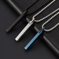 Trendy Gold Plated Tungsten Steel Smooth Face Long Strip Pendant Necklace with Personalized Chain Options