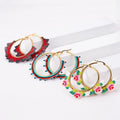 Fashion Ethnic Handmade Geometry Miyuki Seed Beads Large Hoop Stainless Steel Earrings Fine Jewelry Boho Earrings for Women