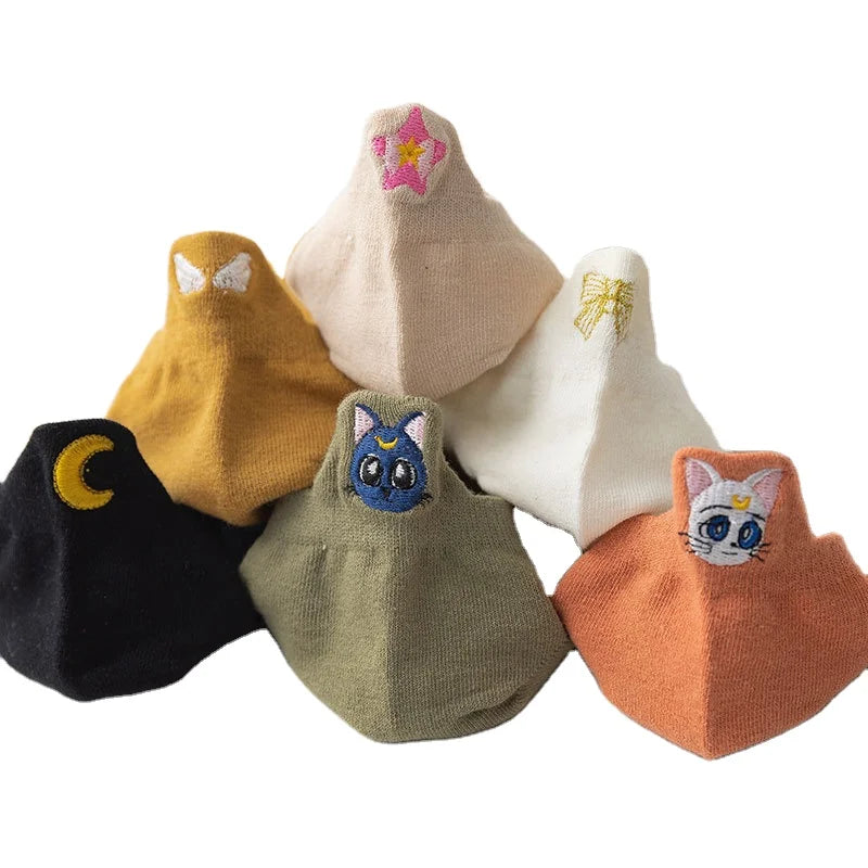 Colorful Spring Summer comfort Breathable Teen Girl Meias Calcetines Cartoon Cotton Women Crew Socks