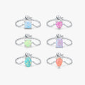 Popular Colourful Opal Finger Ring 925 Sterling Silver Claw Setting Opal Chain Adjustable Ring for Women