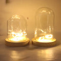 Blown Handmade Glass Dome with Wooden Base for Wedding Mother's Day Party Souvenir Decoration Gift