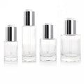 Luxury 15ml 30ml 50ml Custom Logo Push Button Flat Shoulder Dropper Essential Oil Bottle for Skincare Packaging