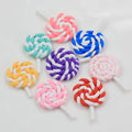 100 Polymer Clay Hand Made Twist Lollipop Flatback Cabochon Miniature Food Art Supply Decoration Charm Crafts