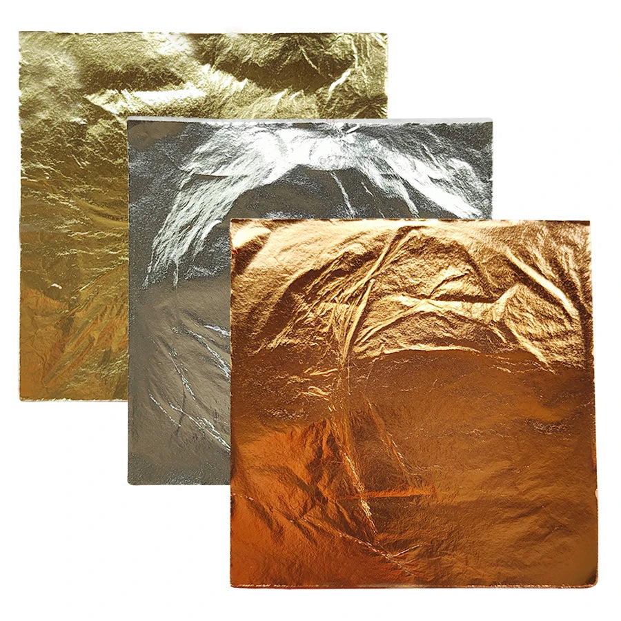 100pc/Bag 14x14cm/sheet Copper Gold Leaf Sheet Silver/rose Gold Foil for Manicures Epoxy Resins Furniture and Home Decoration