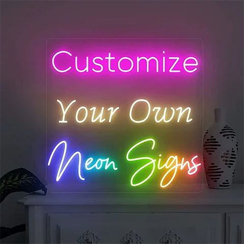 Rebow Drop Shipping No Moq Lighting Decoration Signs Wall Mounted Led Neon Sign for Party Decor
