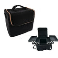 Black Velvet Soft Portable Cosmetic Bag Beauty Hard Vanity case Makeup Train case