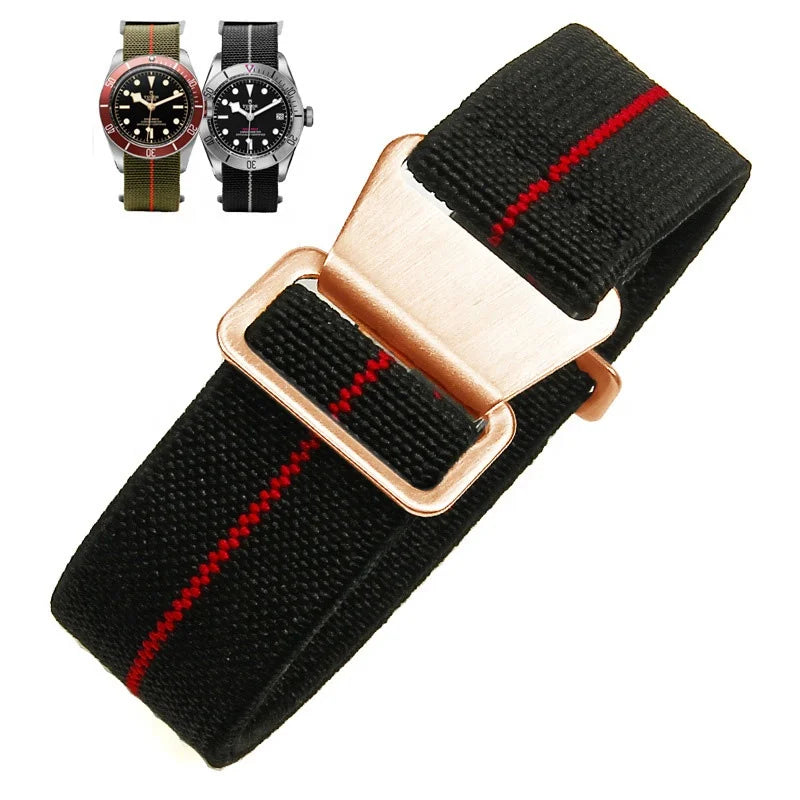 Stainless Steel Buckle Canvas Nylon Strap for Traditional Watch Band Replacement 20mm 22mm