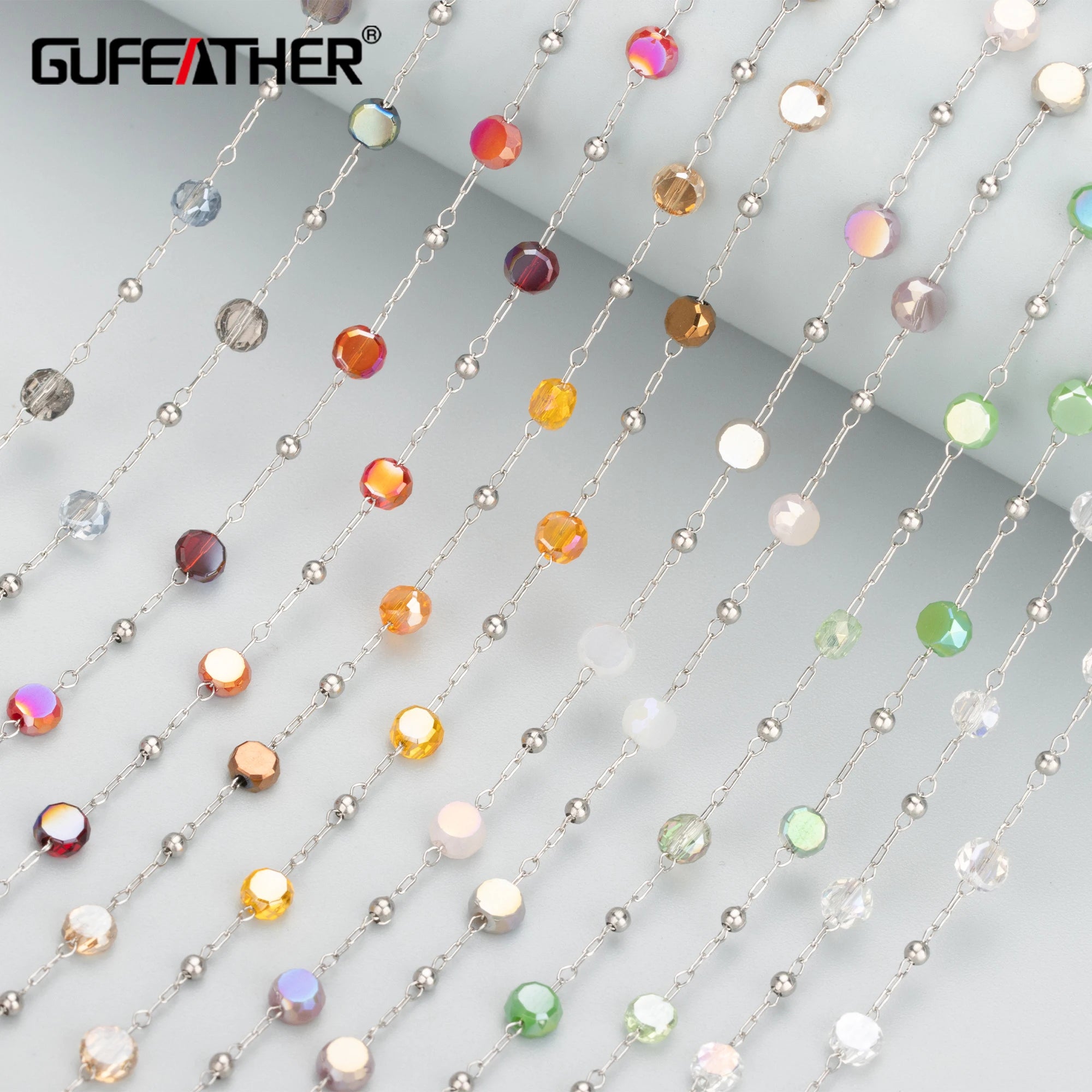 High Quality C300 DIY Chain for Jewelry Making Stainless Steel & Glass Handmade Bracelet & Necklace Accessories 1m/lot