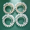 Fashion Shiny White Pearl Diamond Crystal Geometric Earrings Pearl Round Rhinestone Statement Earrings