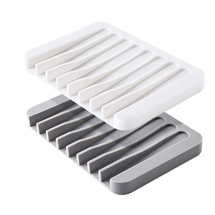 Premium Self Draining Silicone Soap Holder Non Slip Flexible Soft Soap Dish for Bathtub