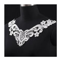 High End White Knitted Cotton Dress With Fashionable Lace Collar Factory Direct Selling Mesh Fabric Embroidered Decoration DC28