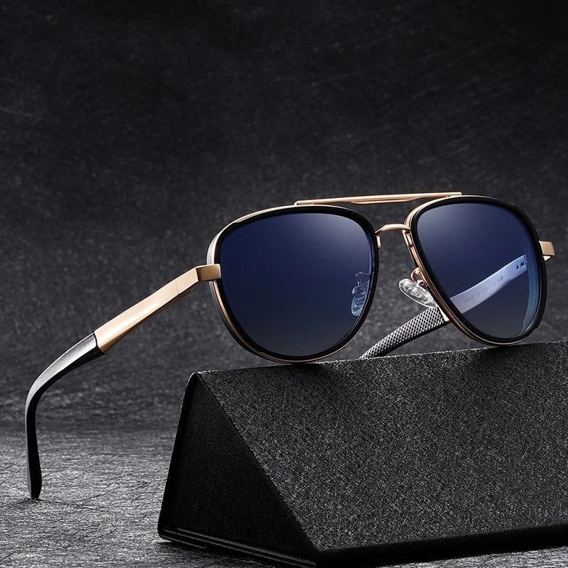 Men's New Double Bridge Sunglasses Polarized UV400 Tac Lenses Sun Protection for Outdoor Driving