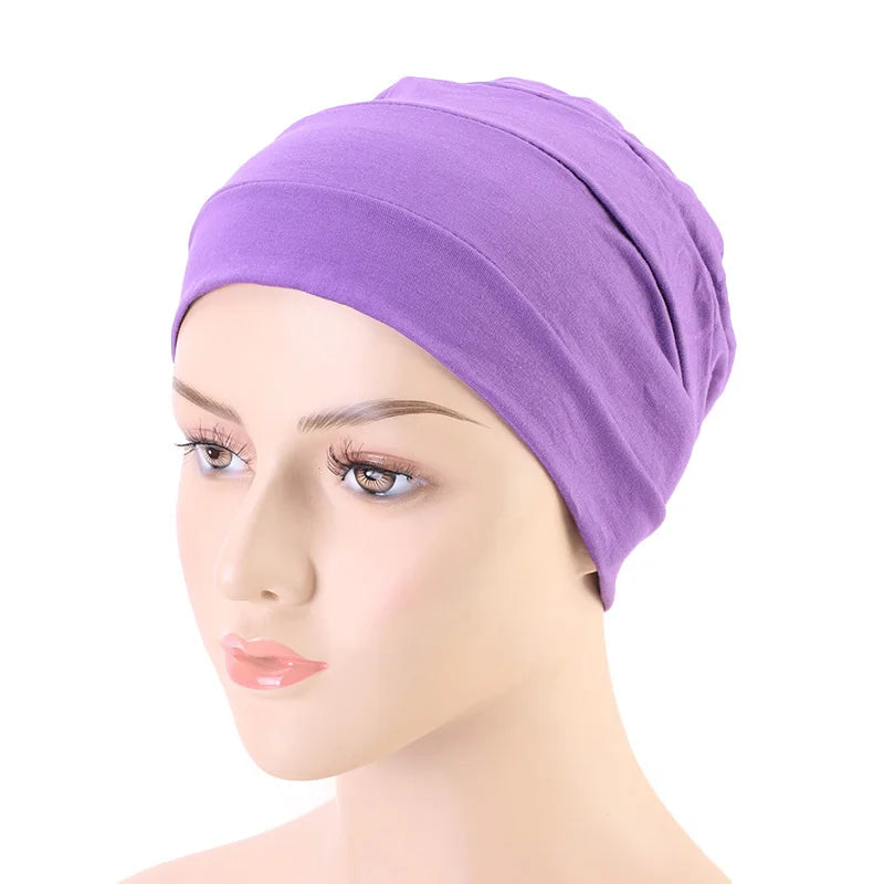 Muslim Chemo Headwear Turban Cotton Headwrap Headcovers Cap Slouchy Wholesale Snood-Cap With Chemo Cancer Hair Accessories Women