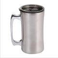 560ml Double Wall Stainless Steel Insulated Beer Mugs with Lid and Handle