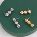 Wholesale Elegant Temperament Brass Drop Earrings Women's Fashion Commuter Pieces Square Bright Earrings