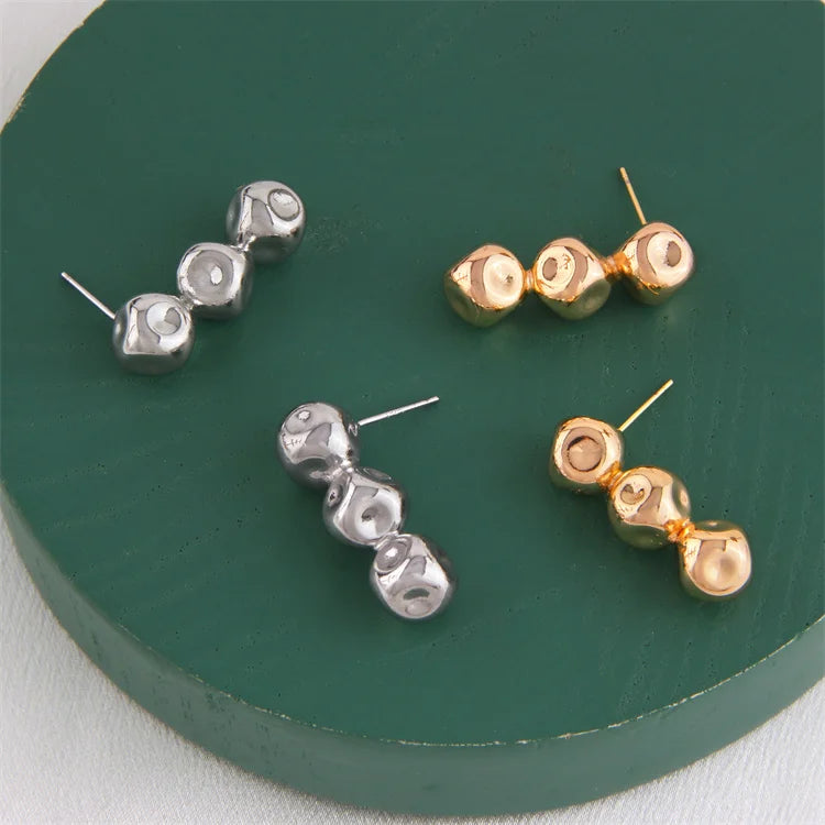 Wholesale Elegant Temperament Brass Drop Earrings Women's Fashion Commuter Pieces Square Bright Earrings