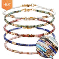 Bijoux Hand Made Colorful Bohemian Women Tiny Adjustable Natural Stone Gemstone Jewelry Handmade Tube Stone Beads Bracelet
