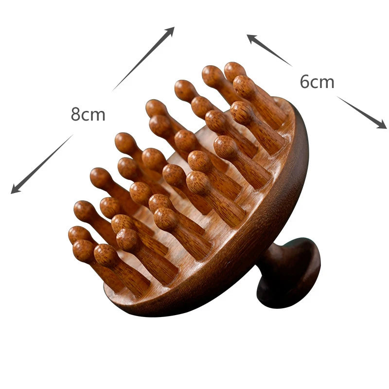 High Quality Wooden Massage Comb Wide Tooth Hair Brush Head Exfoliation Brush Scalp Massager Gua Sha