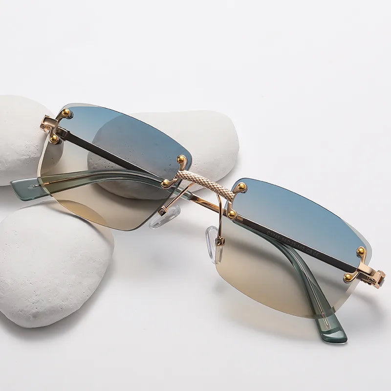 GWTNN OEM New Luxury Brand Designer Sunglasses Women Square Rimless Quality Women Hot-selling Sunglasses UV400