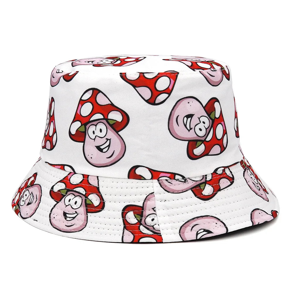China Manufacture OEM Sublimation Printed Logo Custom Reversible Printing Bucket Hat Mushroom