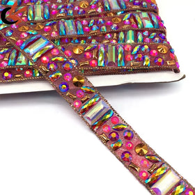 Miami Samba Carnival Costume Decoration Resin Gems and Crystals Iron-On Rhinestone Trimming for Shoes and Bags