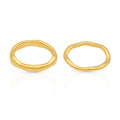 Chris April 316L Stainless Steel Ring Set Irregular Textured Hammered Ring