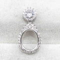 Sterling Silver 9*11mm Semi Mount Pendant Empty Frame Blank Support Setting S925 Base Holder Without Center Stone for DIY Inlay