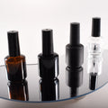 Fashion Black Amber Brown Empty 15ml Nail Polish Bottles 7ml with Black Brush Lids