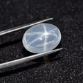 Wholesale White Sapphire Synthetic Corundum Synthetic Diamond Star Oval Cabochon Flat Back Gemstones Star Sapphire