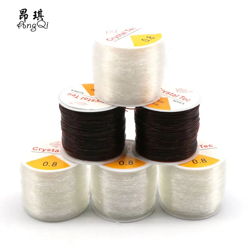 0.5-1mm Round Elastic Line Beading Bead Cord Transparent Crystal Elastic Thread for Bracelet Making