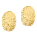 Exaggerated Big Heavy Metal Oval Stud Earrings for Women Fashion Statement Geometric Gold Plated Hoop Drop Earrings Jewelry