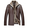 Winter Men PU Leather Coats Warm Thick Plus Size Jackets