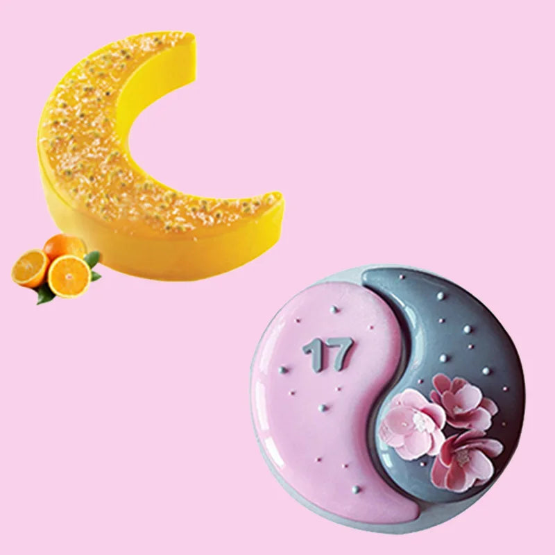 D5036 Tai Chi Yin Yang eye Mousse Fondant Cakes Dessert baking Pastries Cake Chocolates Resin Mold Silicone 3D Mould