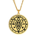 Money Amulet MAGIC PENTACLE SOLOMON WEALTH CHARM Titanium Steel Jewelry Talisman Laser Cut Stainless Steel Pendant Necklace