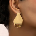 New Arrival Laminated Gold Plating Diamond Shaped Drop Earrings for Women