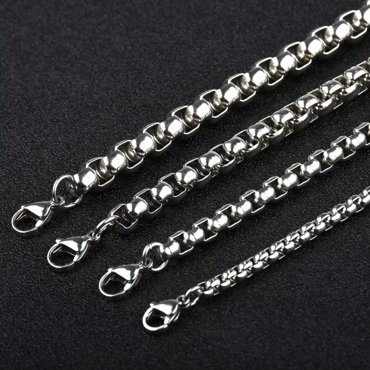 Tiktok Ornament Necklace Stainless Steel Square Pearl Chain Trendy Fashion Men and Women Titanium Steel Pendant
