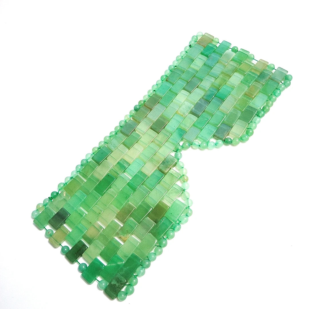 HY Luxury natural crystal green aventurine jade healing stone eye mask